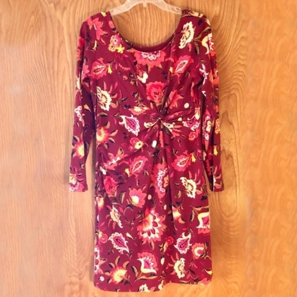 Old Navy Mini dress Paisley Cinnamon Long sleeve Twist Front Maternity XXL - Picture 6 of 6